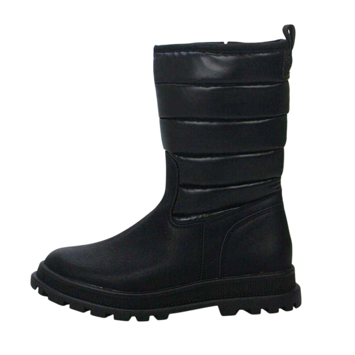 Black - Back - Buckle My Shoe Childrens-Kids Stripes Knee-High Boots