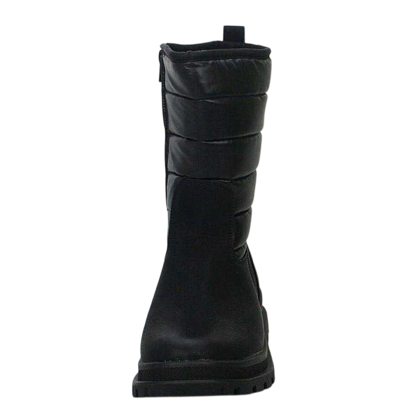 Black - Side - Buckle My Shoe Childrens-Kids Stripes Knee-High Boots