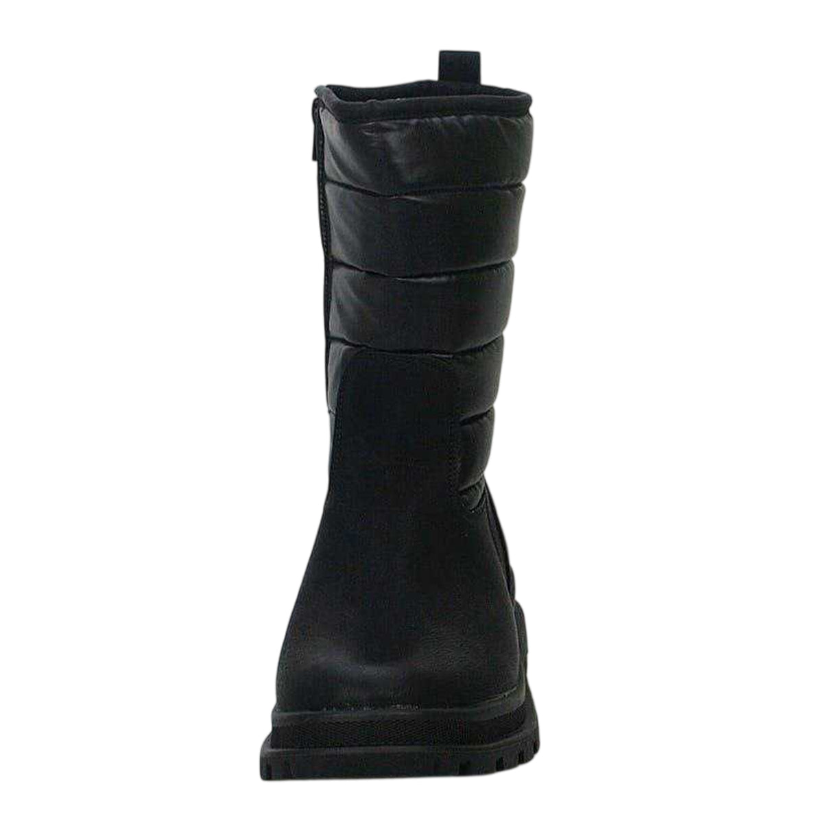 Black - Side - Buckle My Shoe Childrens-Kids Stripes Knee-High Boots