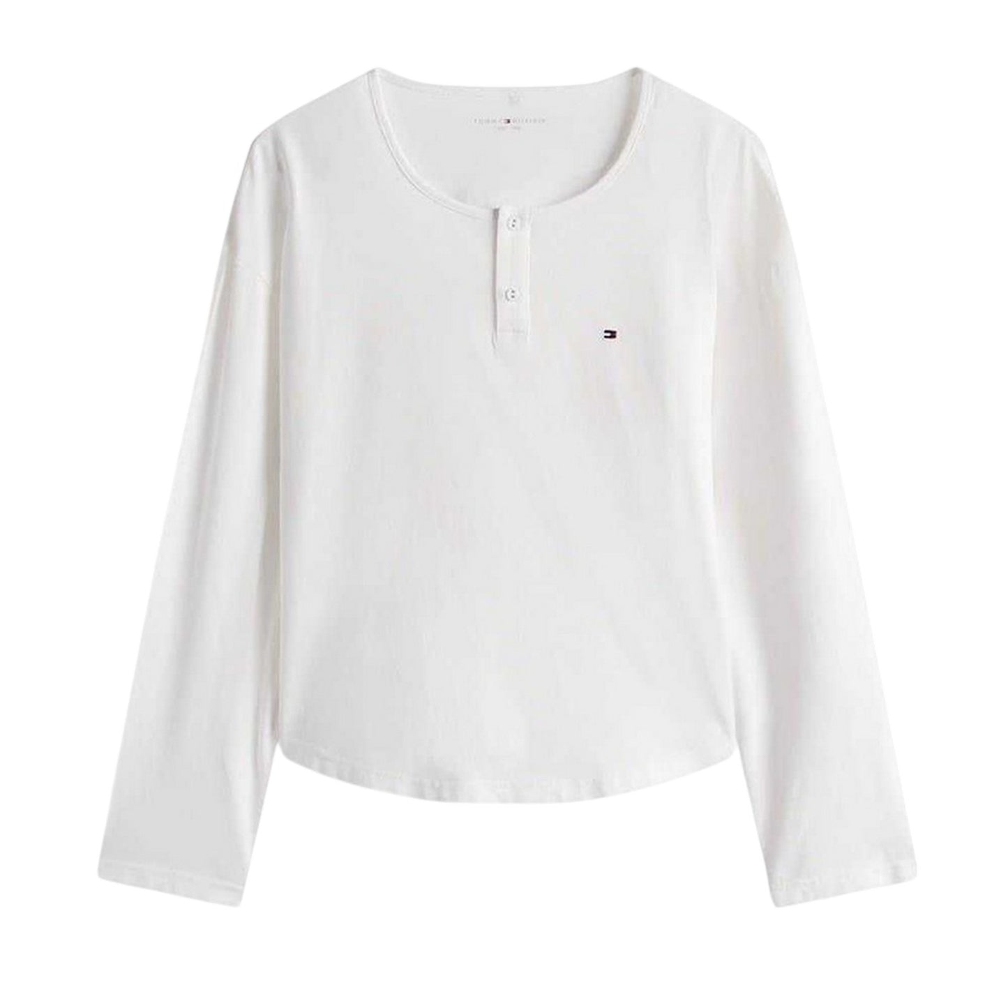 Ecru-Rouge - Front - Tommy Hilfiger Womens-Ladies Long Pyjama Set