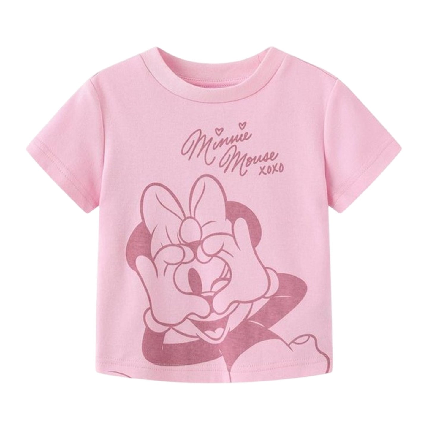 Pink - Side - Disney Baby Girls Minnie Mouse Heart Short Pyjama Set
