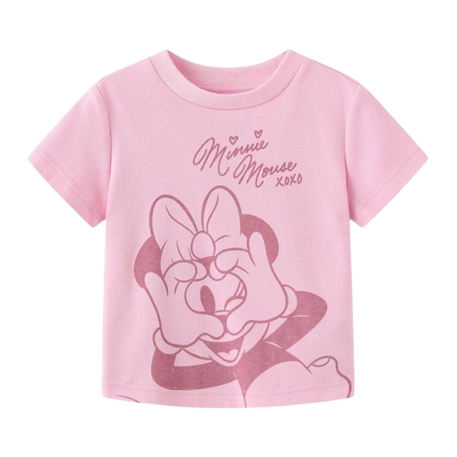 Pink - Side - Disney Baby Girls Minnie Mouse Heart Short Pyjama Set