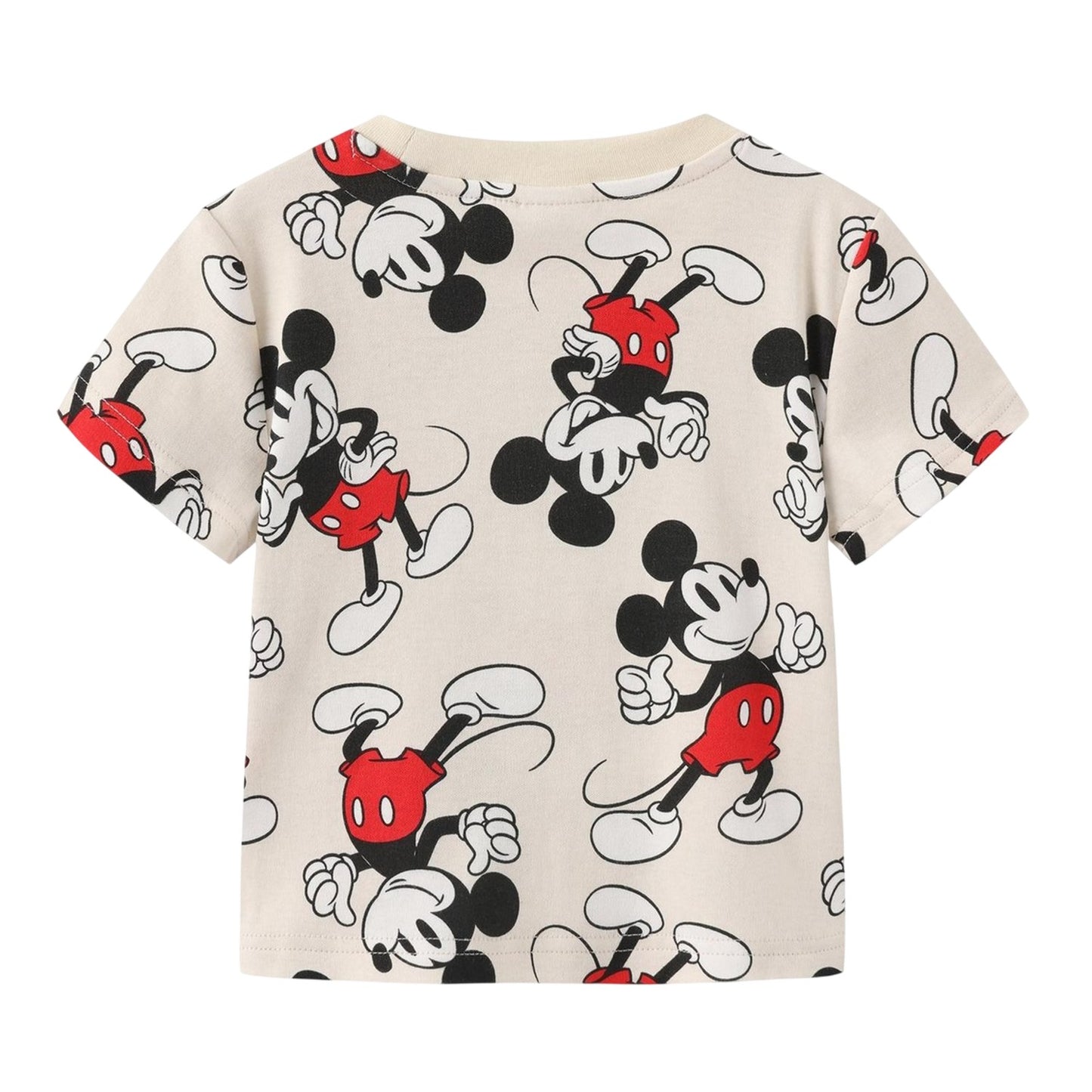 Beige - Back - Disney Baby Mickey Mouse All-Over Print Short Pyjama Set