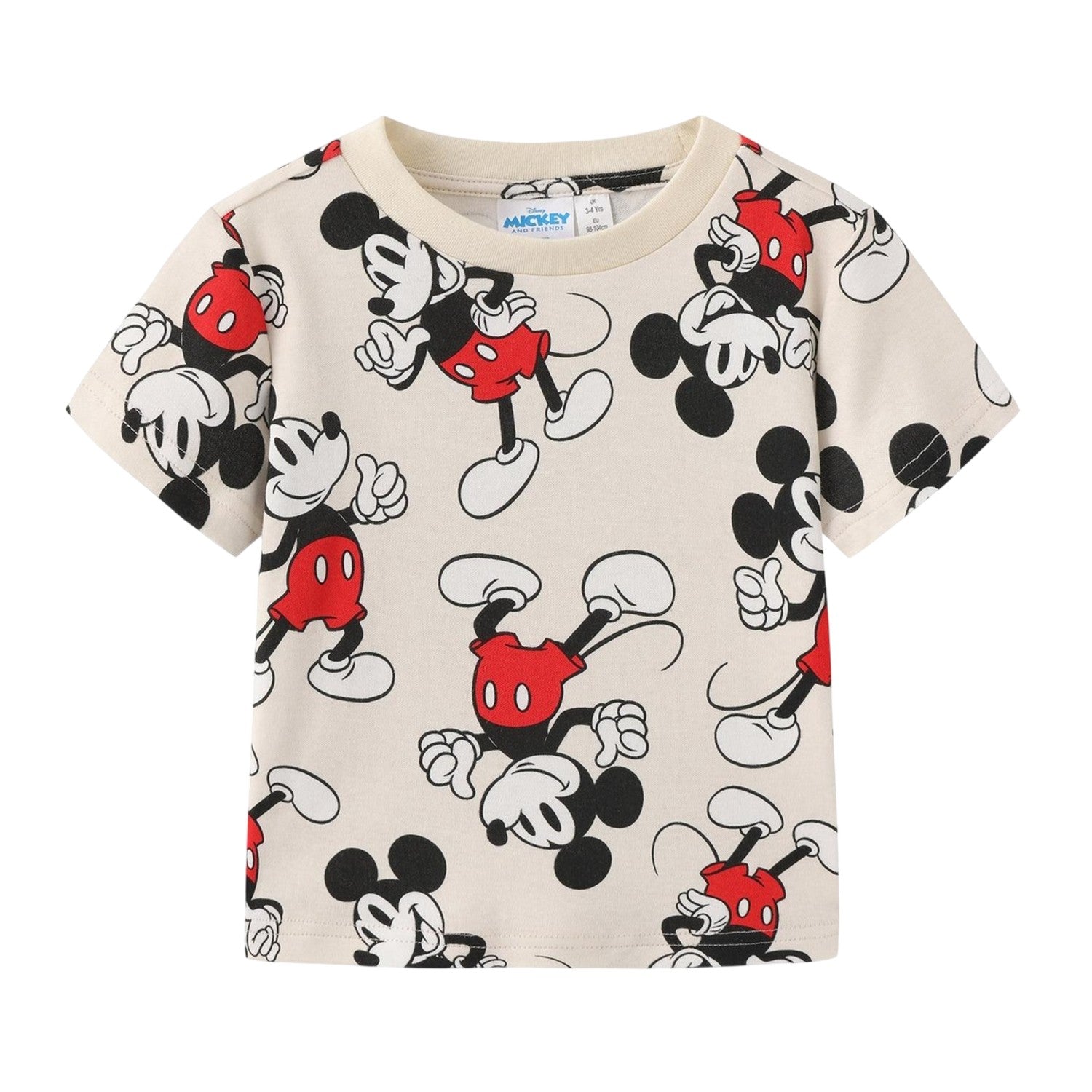 Beige - Side - Disney Baby Mickey Mouse All-Over Print Short Pyjama Set