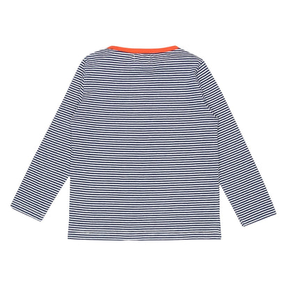 Grey-Blue - Side - Lilly & Sid Baby Striped Long-Sleeved Top (Pack of 2)
