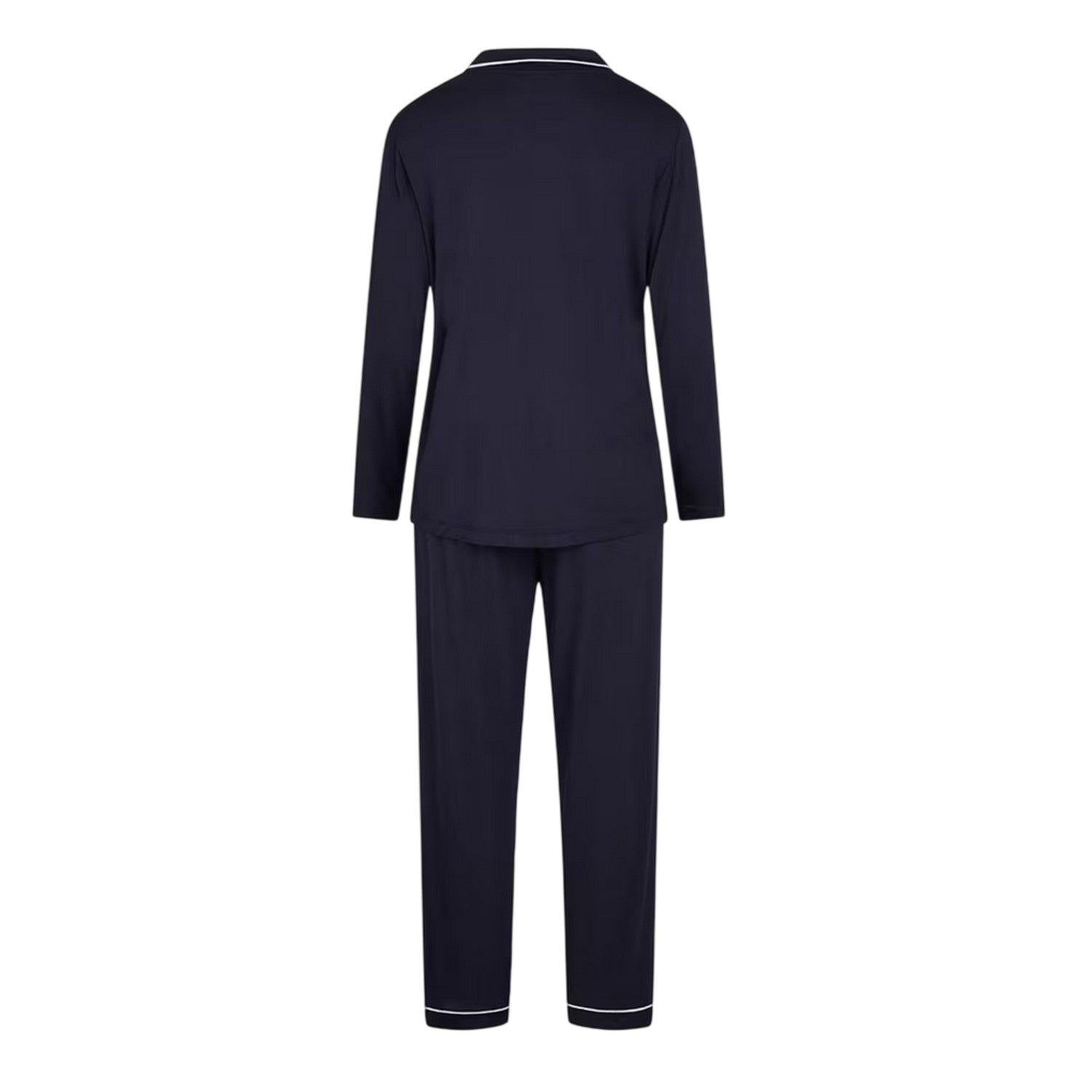 Parisian Night - Back - CCDK Copenhagen Womens-Ladies Joy Piped Relaxed Fit Long-Sleeved Long Pyjama Set