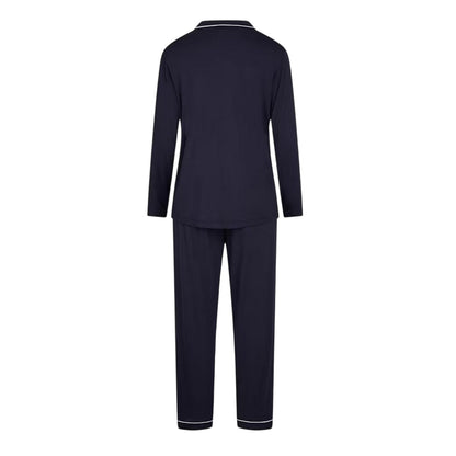 Parisian Night - Back - CCDK Copenhagen Womens-Ladies Joy Piped Relaxed Fit Long-Sleeved Long Pyjama Set