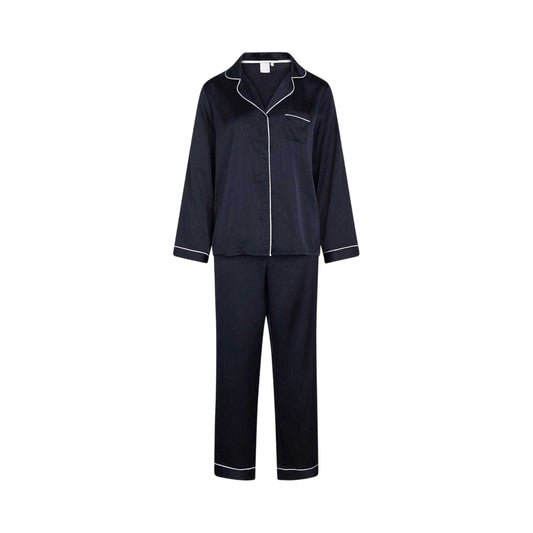 Parisian Night - Front - CCDK Copenhagen Womens-Ladies Josephine Piped Recycled Polyester Long Pyjama Set