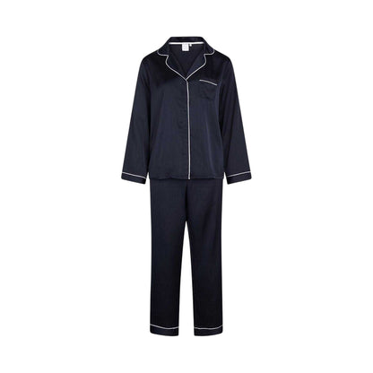 Parisian Night - Front - CCDK Copenhagen Womens-Ladies Josephine Piped Recycled Polyester Long Pyjama Set