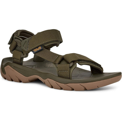 Green - Back - Teva Mens Fi 5 Adjustable Strap Walking Sandals