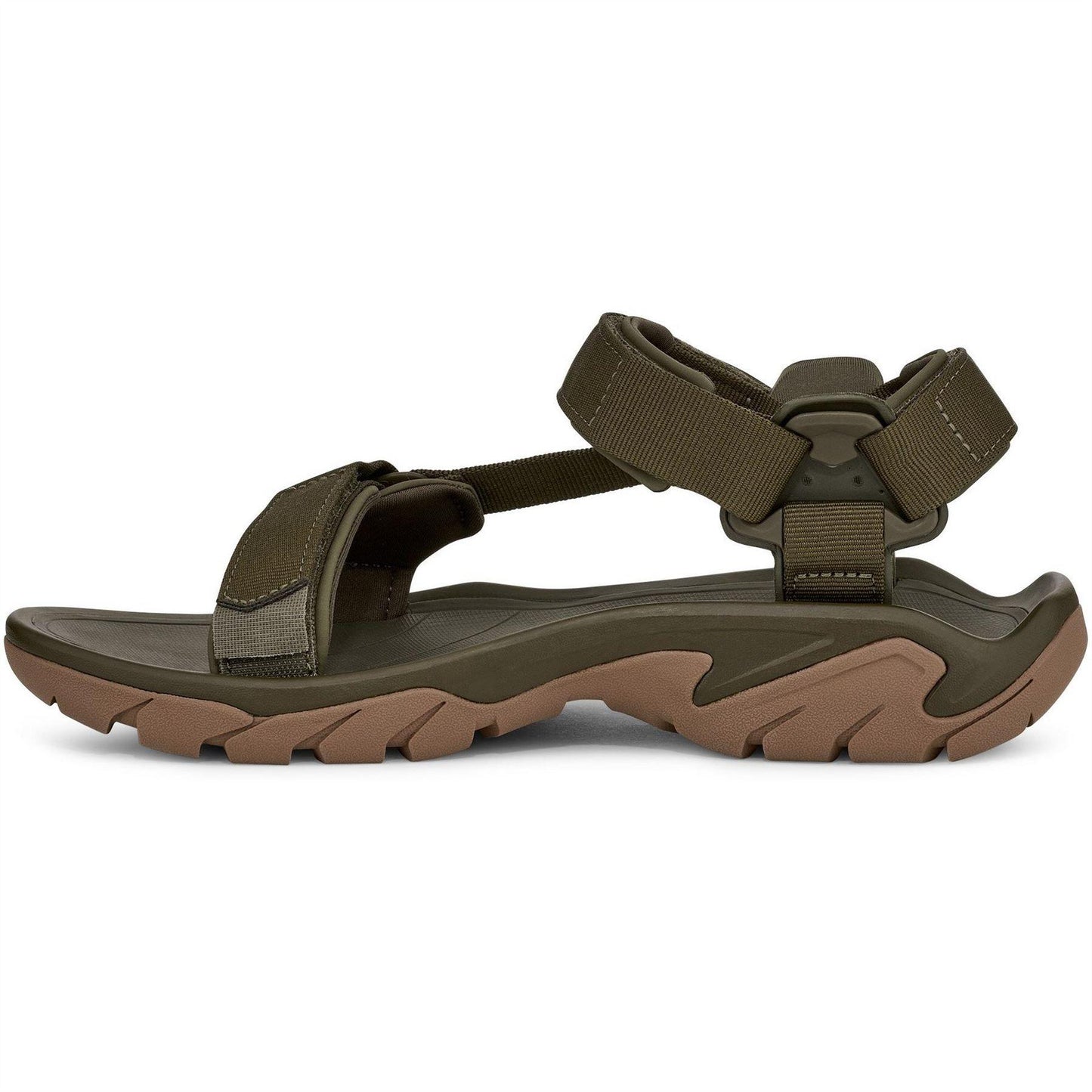 Green - Side - Teva Mens Fi 5 Adjustable Strap Walking Sandals
