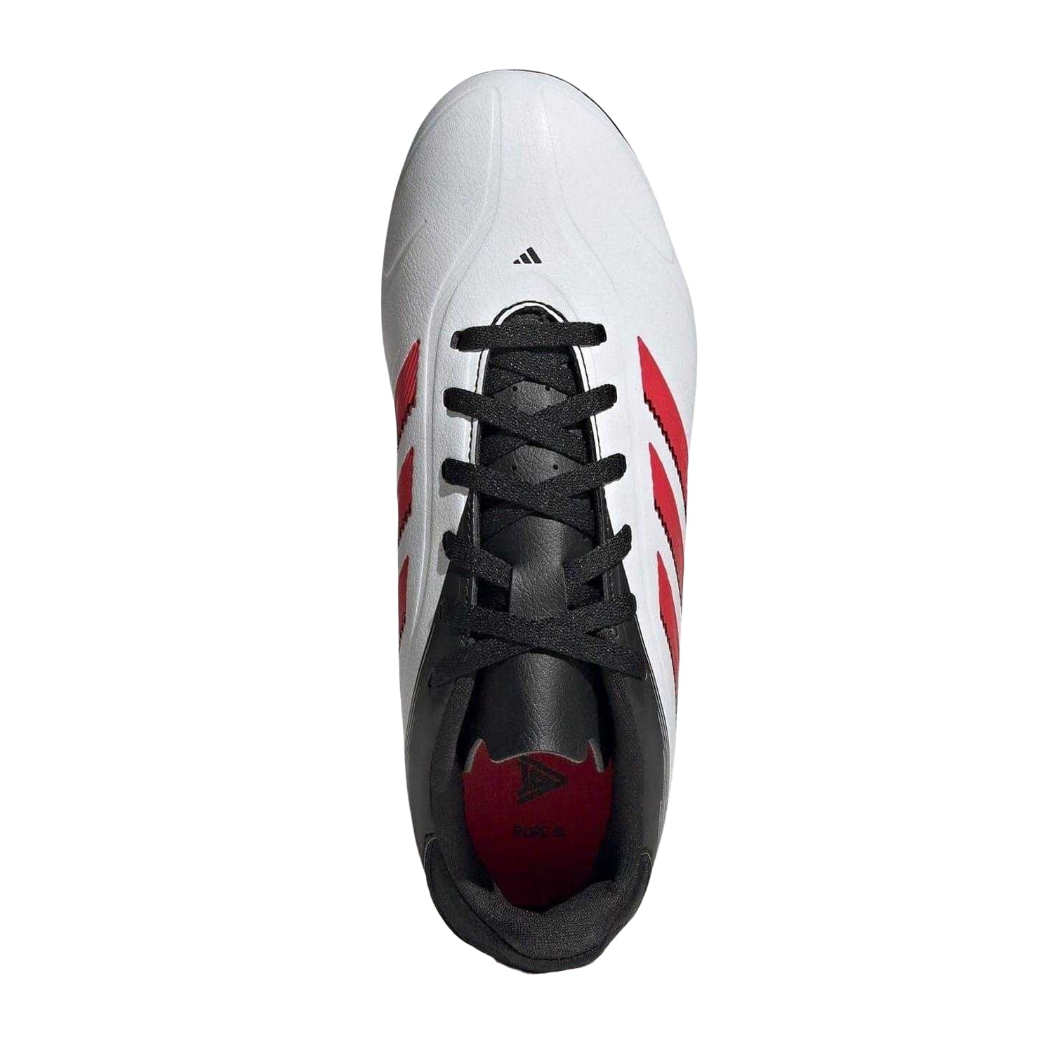 White-Red - Pack Shot - Adidas Childrens-Kids Copa Pure 3 Club Firm Ground Football Boots