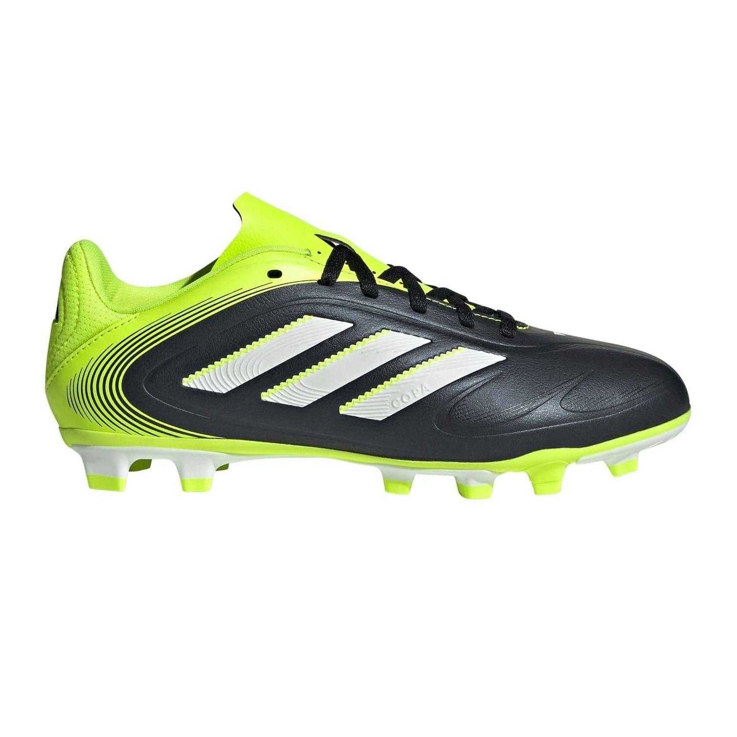 Black-Lemon - Front - Adidas Childrens-Kids Copa Pure 3 Club Firm Ground Football Boots
