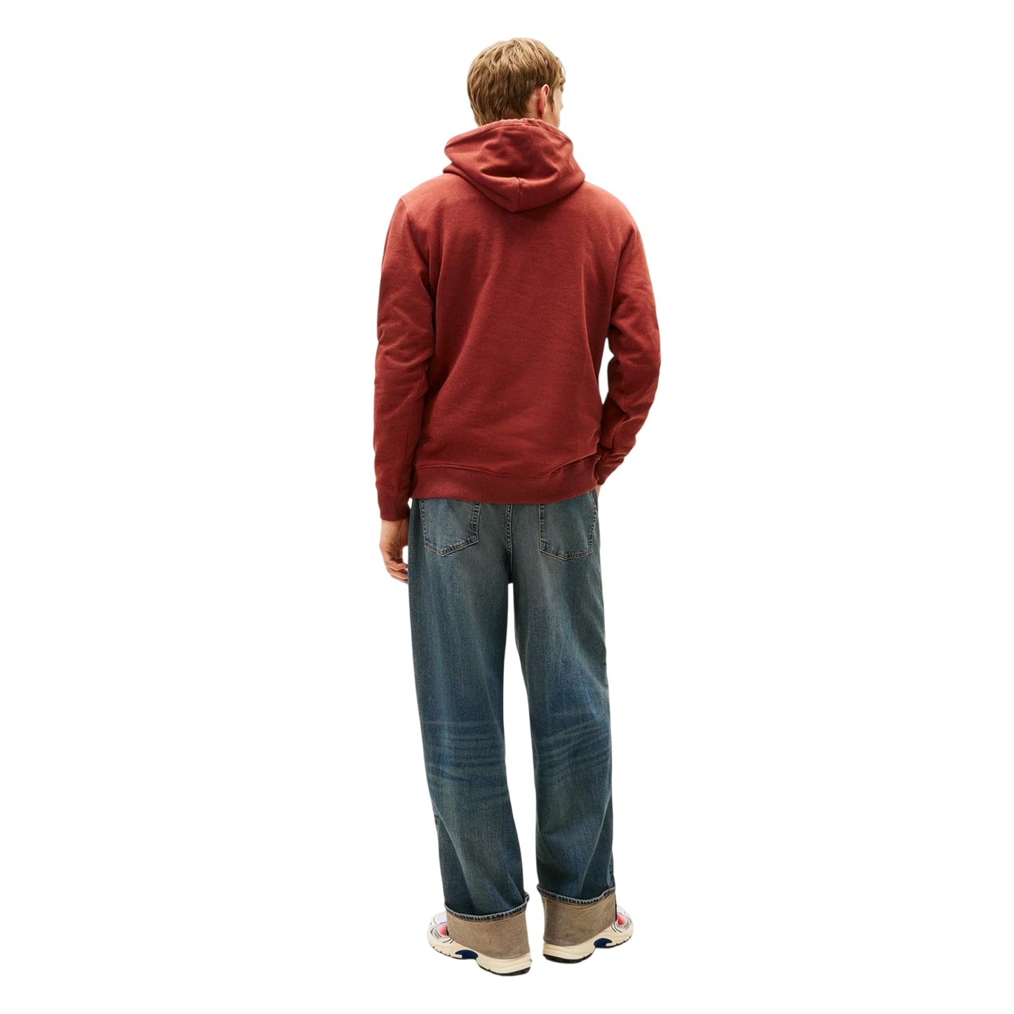 Terracotta Marl - Back - Tommy Jeans Mens Badge Hoodie