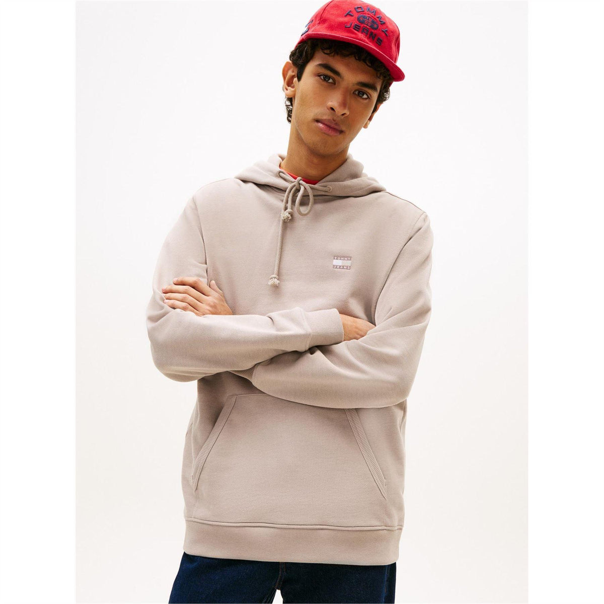 Limestone - Back - Tommy Jeans Mens Badge Hoodie
