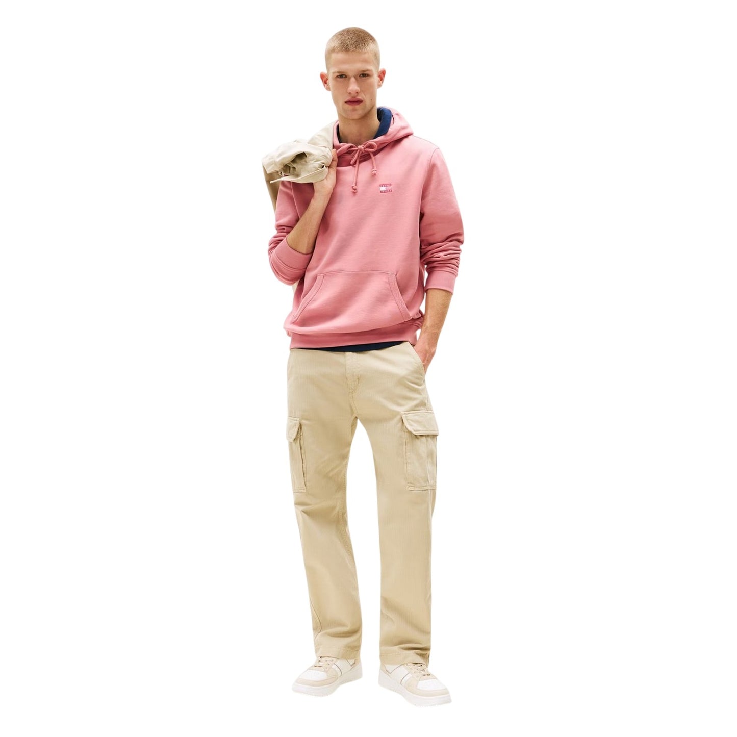 Berry - Side - Tommy Jeans Mens Badge Hoodie