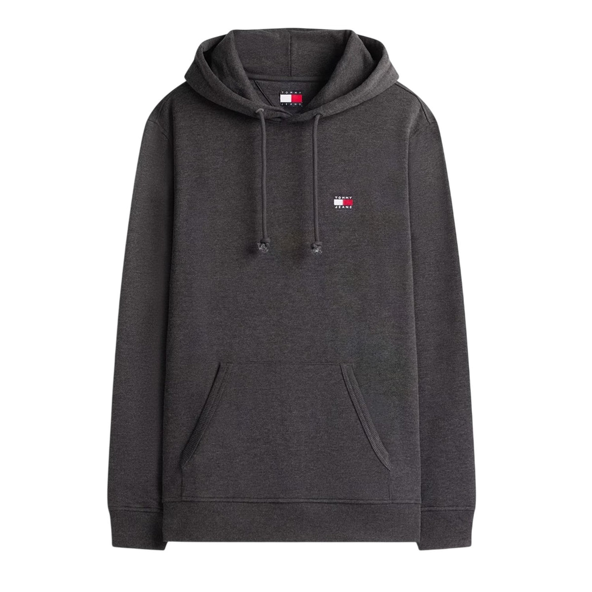 Black Marl - Front - Tommy Jeans Mens Badge Hoodie