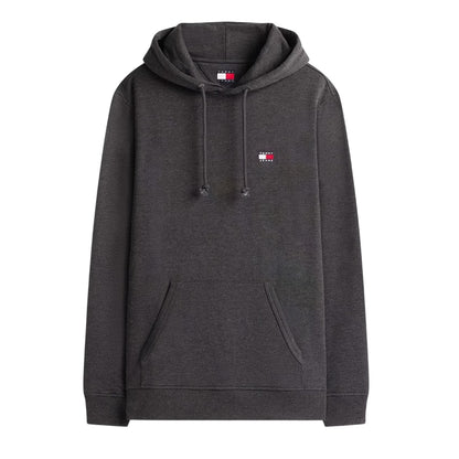Black Marl - Front - Tommy Jeans Mens Badge Hoodie
