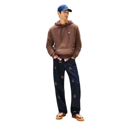Black-Walnut - Side - Tommy Jeans Mens Badge Hoodie