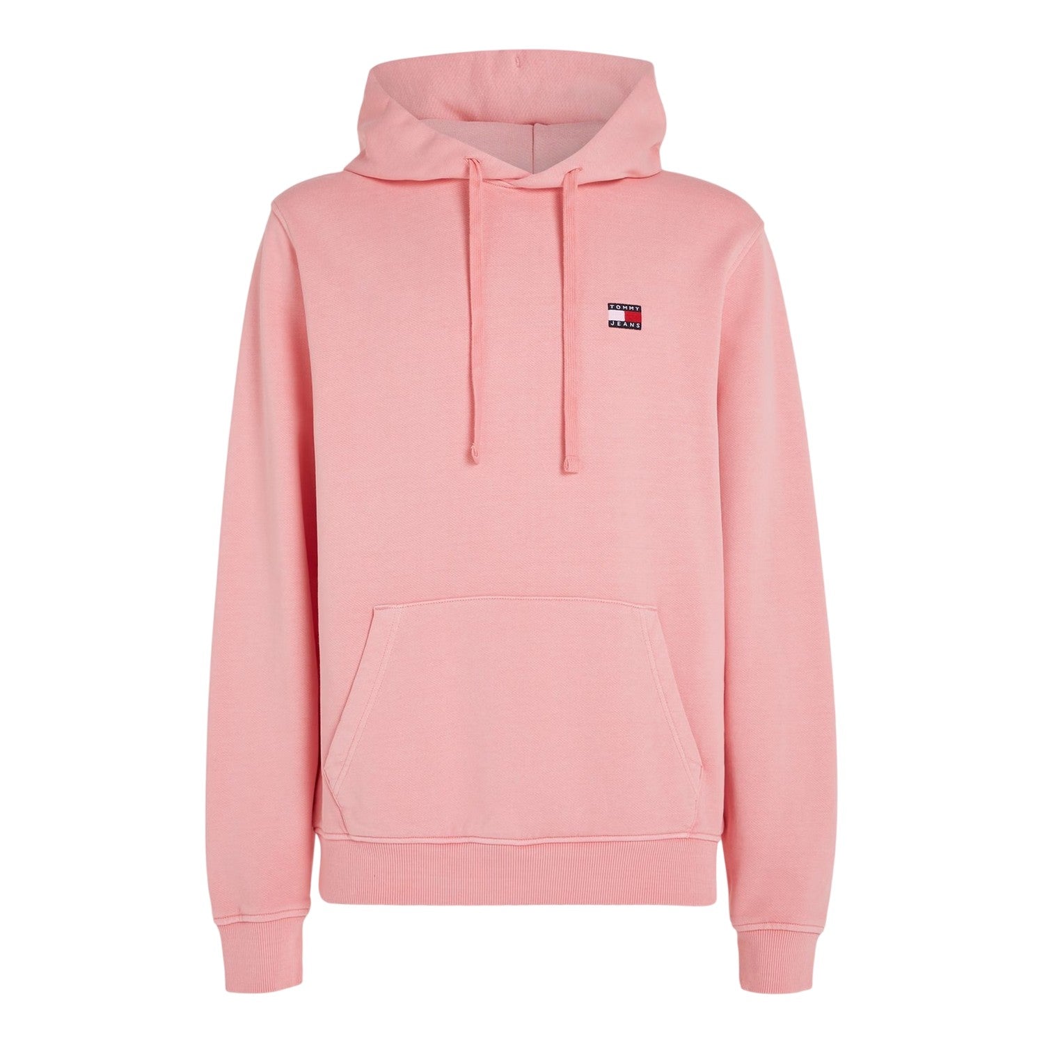 Pink - Front - Tommy Jeans Mens Badge Hoodie