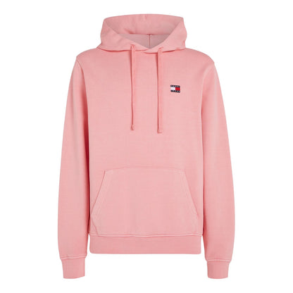 Pink - Front - Tommy Jeans Mens Badge Hoodie