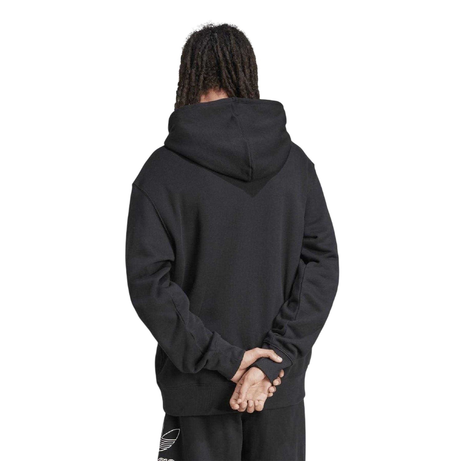 Black - Back - Adidas Mens Trefoil Loose Fit Hoodie