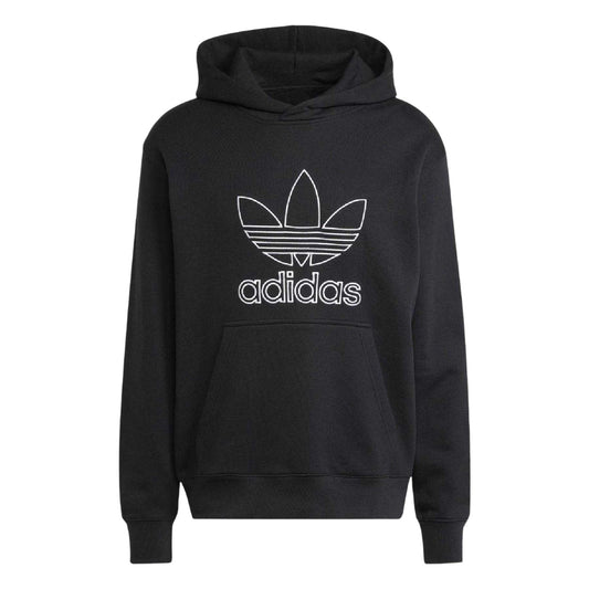 Black - Front - Adidas Mens Trefoil Loose Fit Hoodie