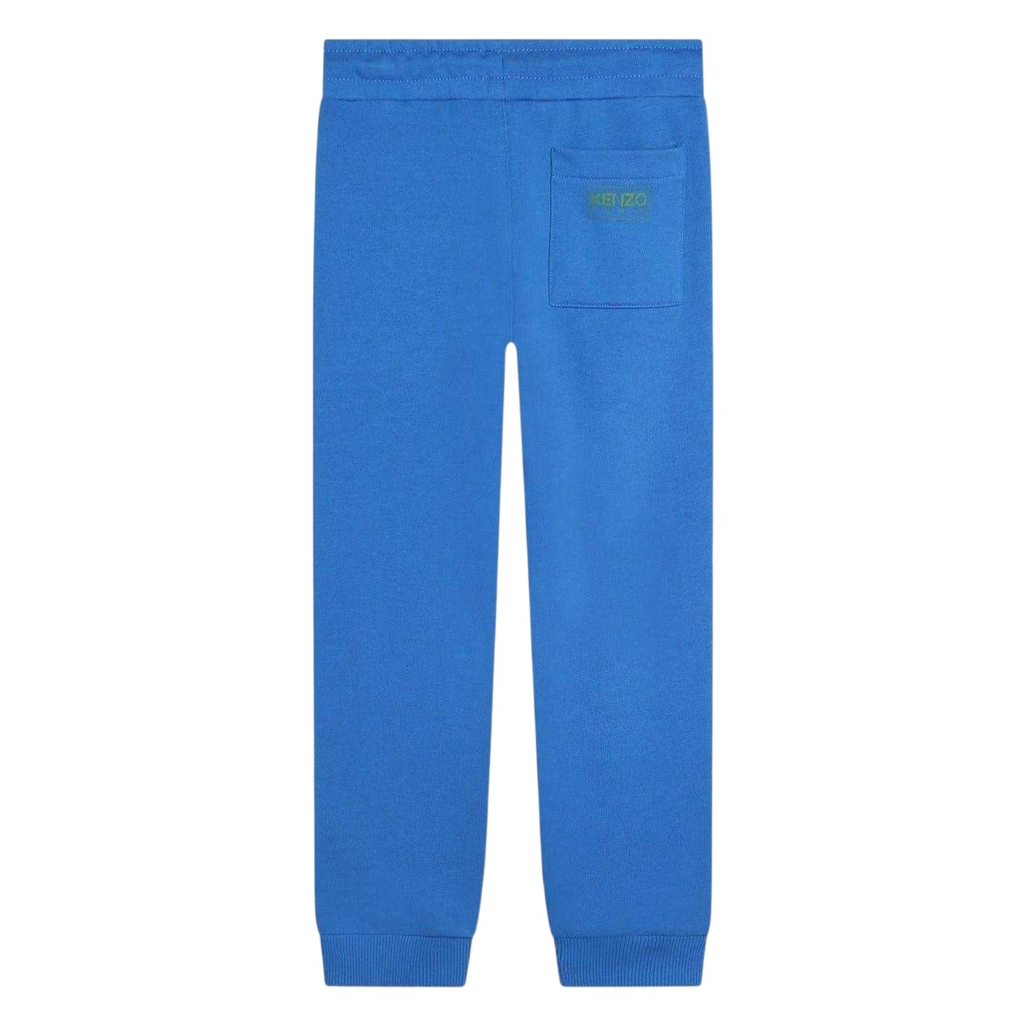 Blue - Back - Kenzo Childrens-Kids Logo Regular Jogging Bottoms