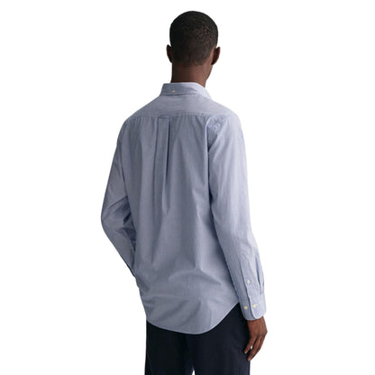 Blue - Back - Gant Mens Banker Poplin Shirt