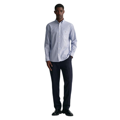 Blue - Side - Gant Mens Banker Poplin Shirt