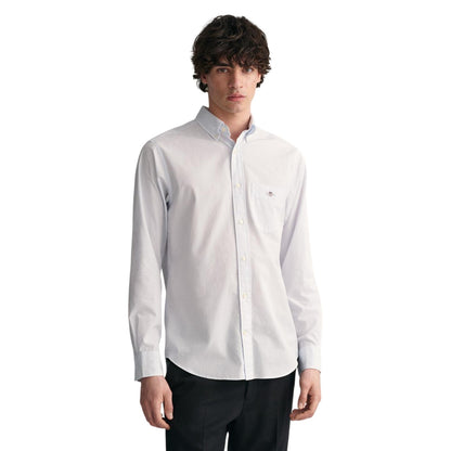 Pale Blue - Front - Gant Mens Banker Poplin Shirt