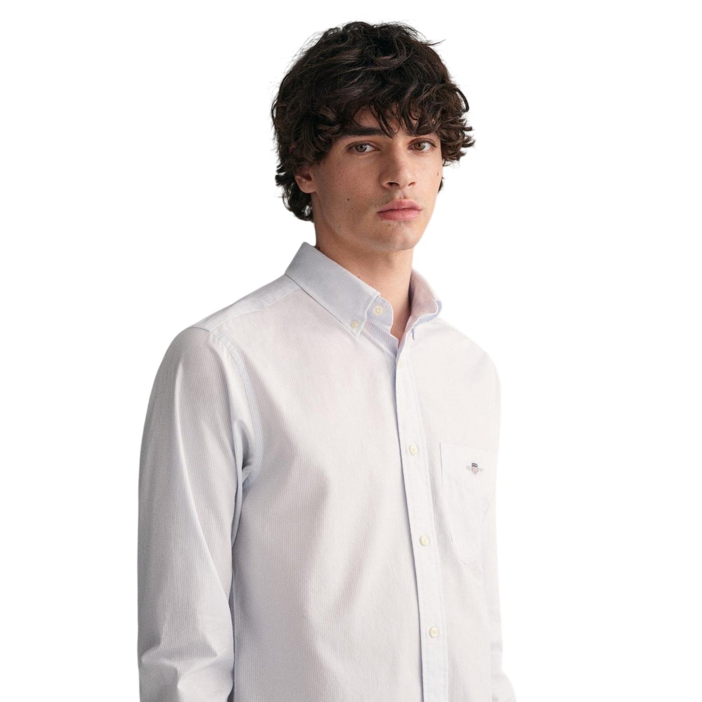 Pale Blue - Side - Gant Mens Banker Poplin Shirt