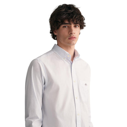 Pale Blue - Side - Gant Mens Banker Poplin Shirt
