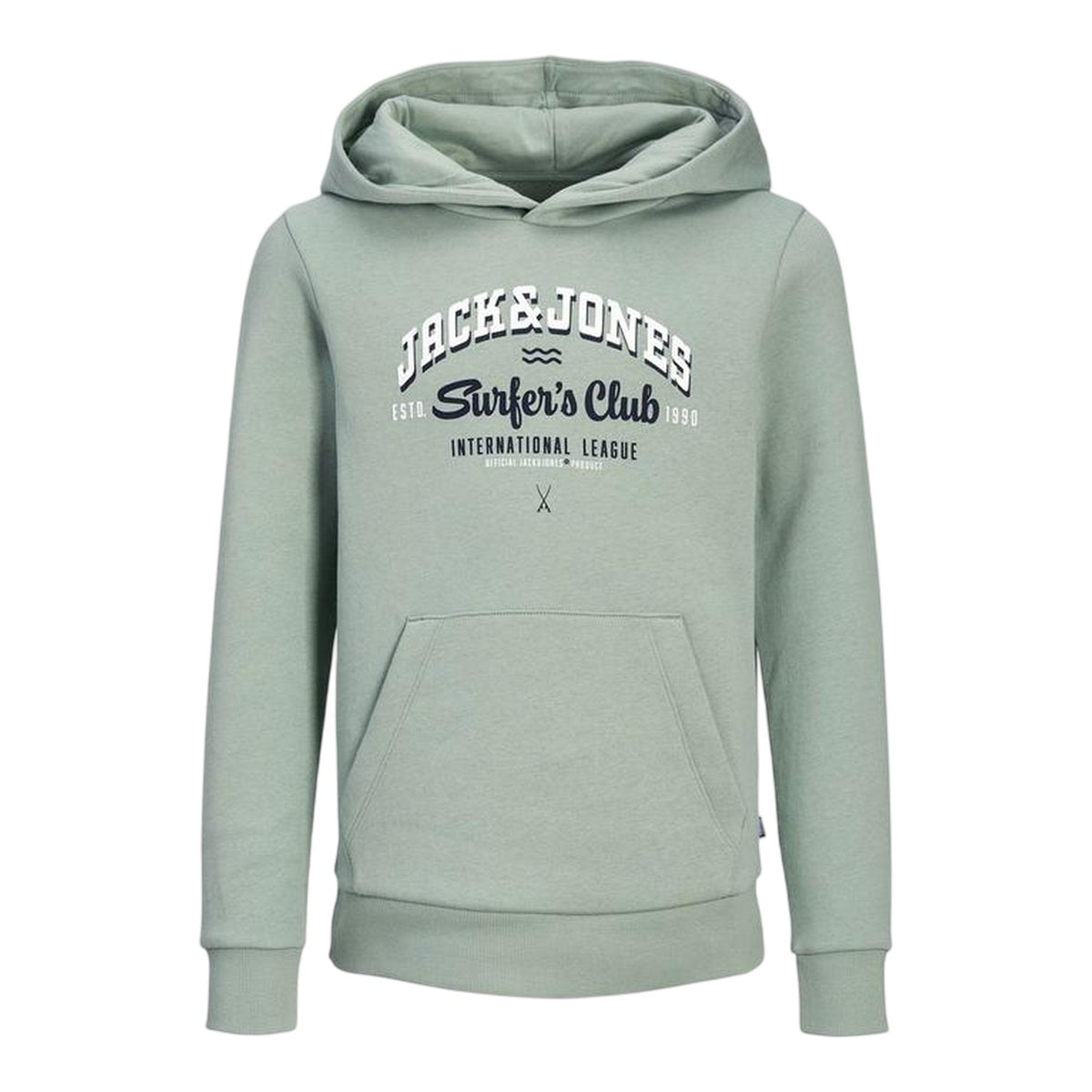 Iceberg Green - Front - Jack And Jones Boys Surfers Club Logo Hoodie