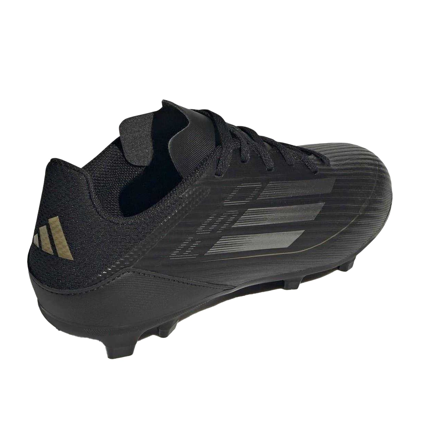 Black-Silver - Back - Adidas Childrens-Kids Messi F50 3 Stripes Firm Ground Football Boots