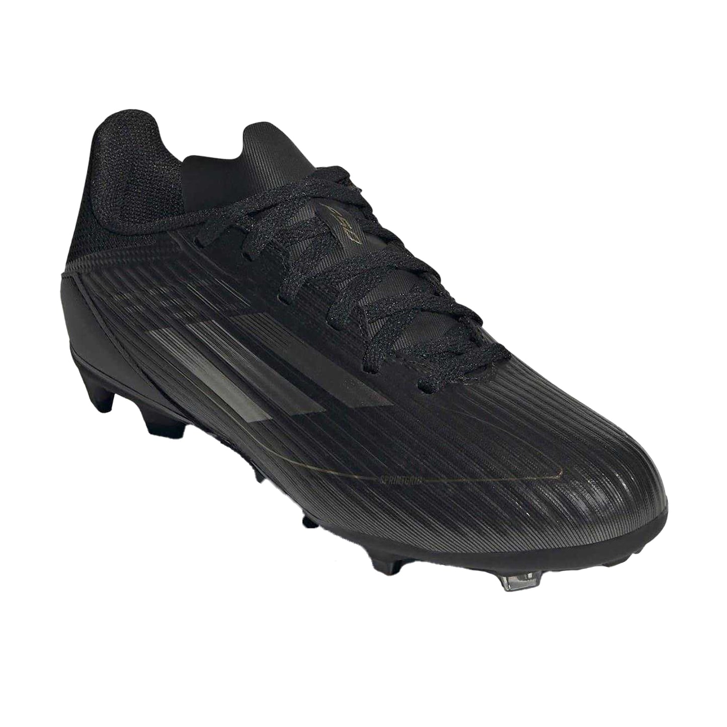 Black-Silver - Side - Adidas Childrens-Kids Messi F50 3 Stripes Firm Ground Football Boots