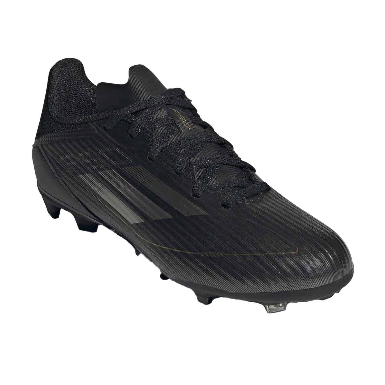 Black-Silver - Side - Adidas Childrens-Kids Messi F50 3 Stripes Firm Ground Football Boots
