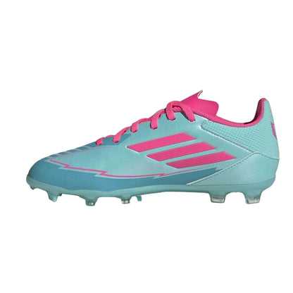 Blue-Pink - Lifestyle - Adidas Childrens-Kids Messi F50 3 Stripes Firm Ground Football Boots
