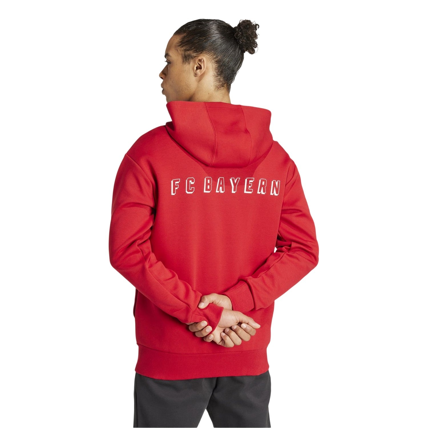 Team Power Red - Back - Adidas Mens Anthem FC Bayern Munich Hooded Tracksuit Top