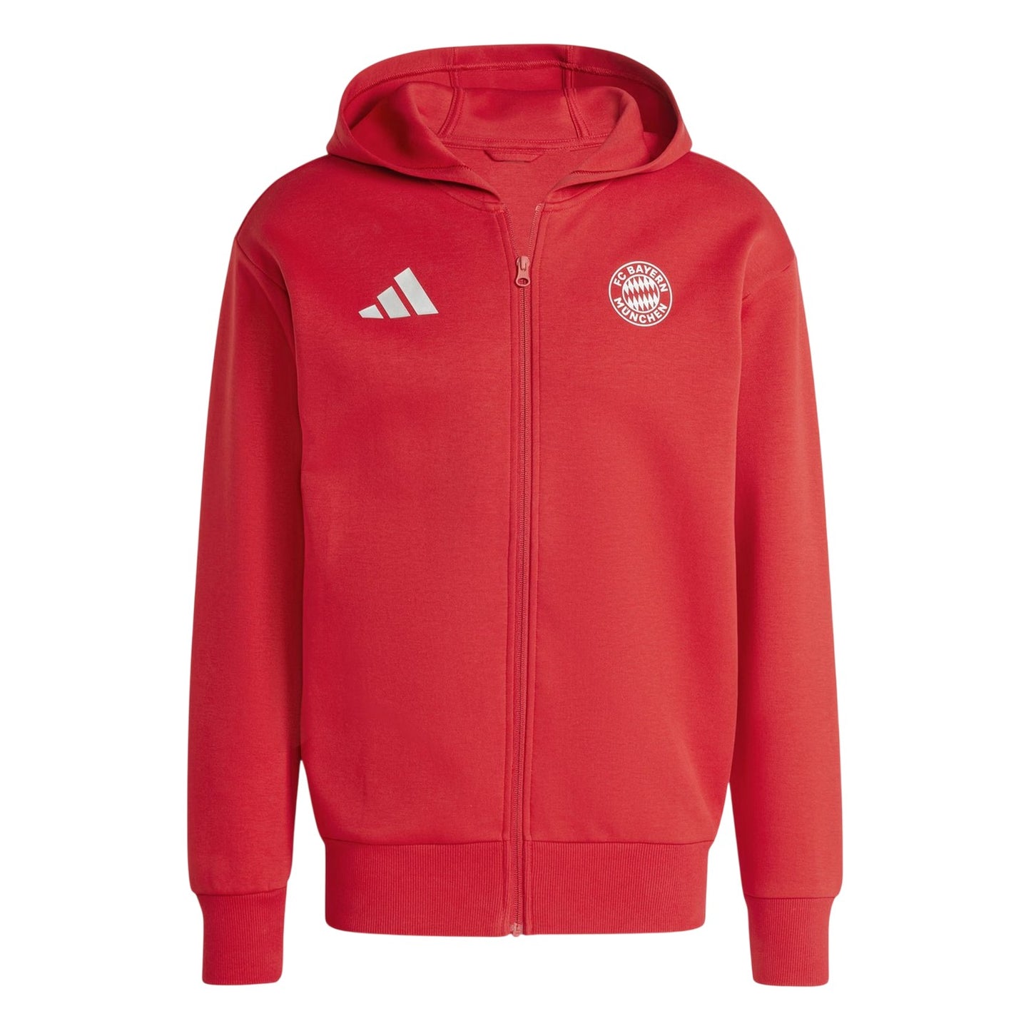 Team Power Red - Front - Adidas Mens Anthem FC Bayern Munich Hooded Tracksuit Top