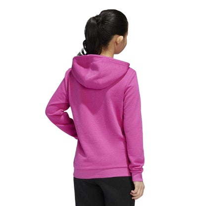 Pink - Back - Adidas Childrens-Kids Trefoil Pullover Hoodie