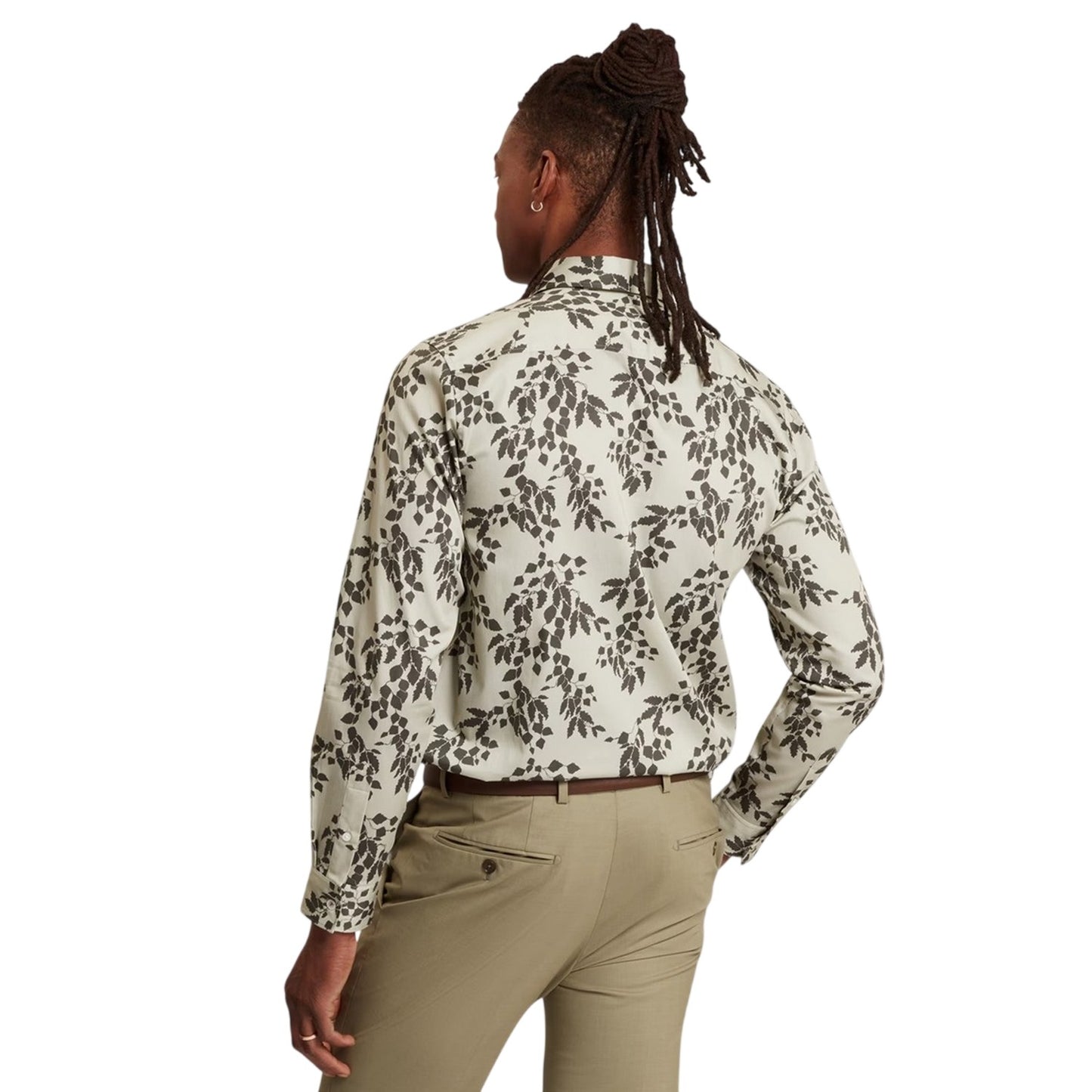 Light Green - Back - Ted Baker Mens Foliage Print Long-Sleeved Shirt