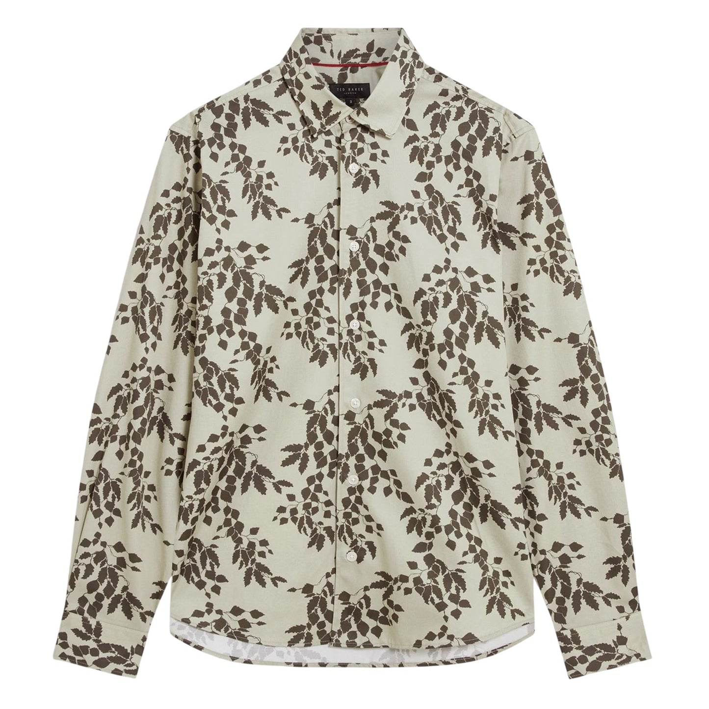 Light Green - Front - Ted Baker Mens Foliage Print Long-Sleeved Shirt