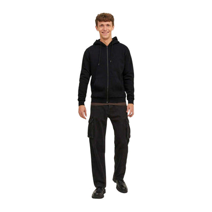 Black - Side - Jack And Jones Mens Bradley Full Zip Hoodie