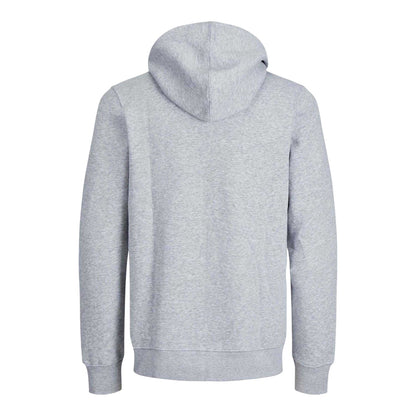 Light Grey Melange - Back - Jack And Jones Mens Bradley Full Zip Hoodie