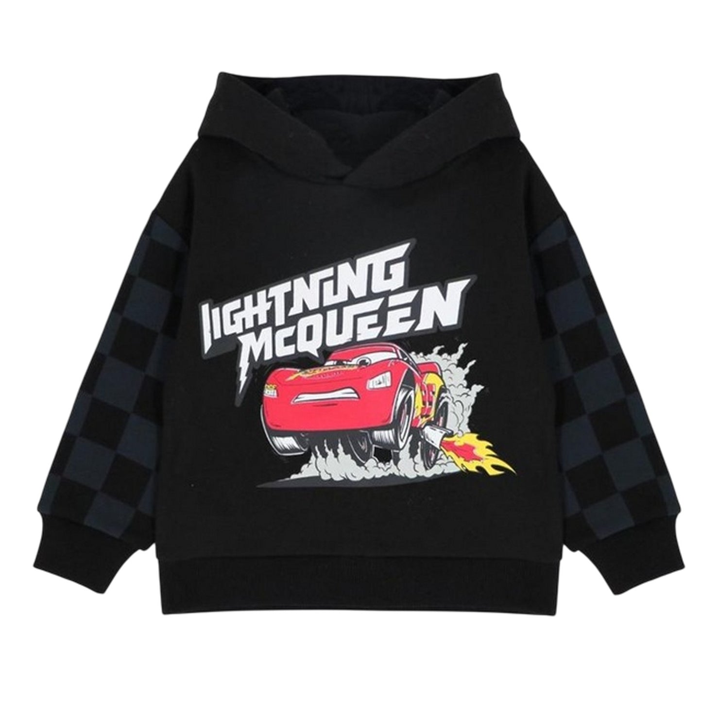 Black - Front - Lightning Baby Lightning McQueen Cotton Hoodie