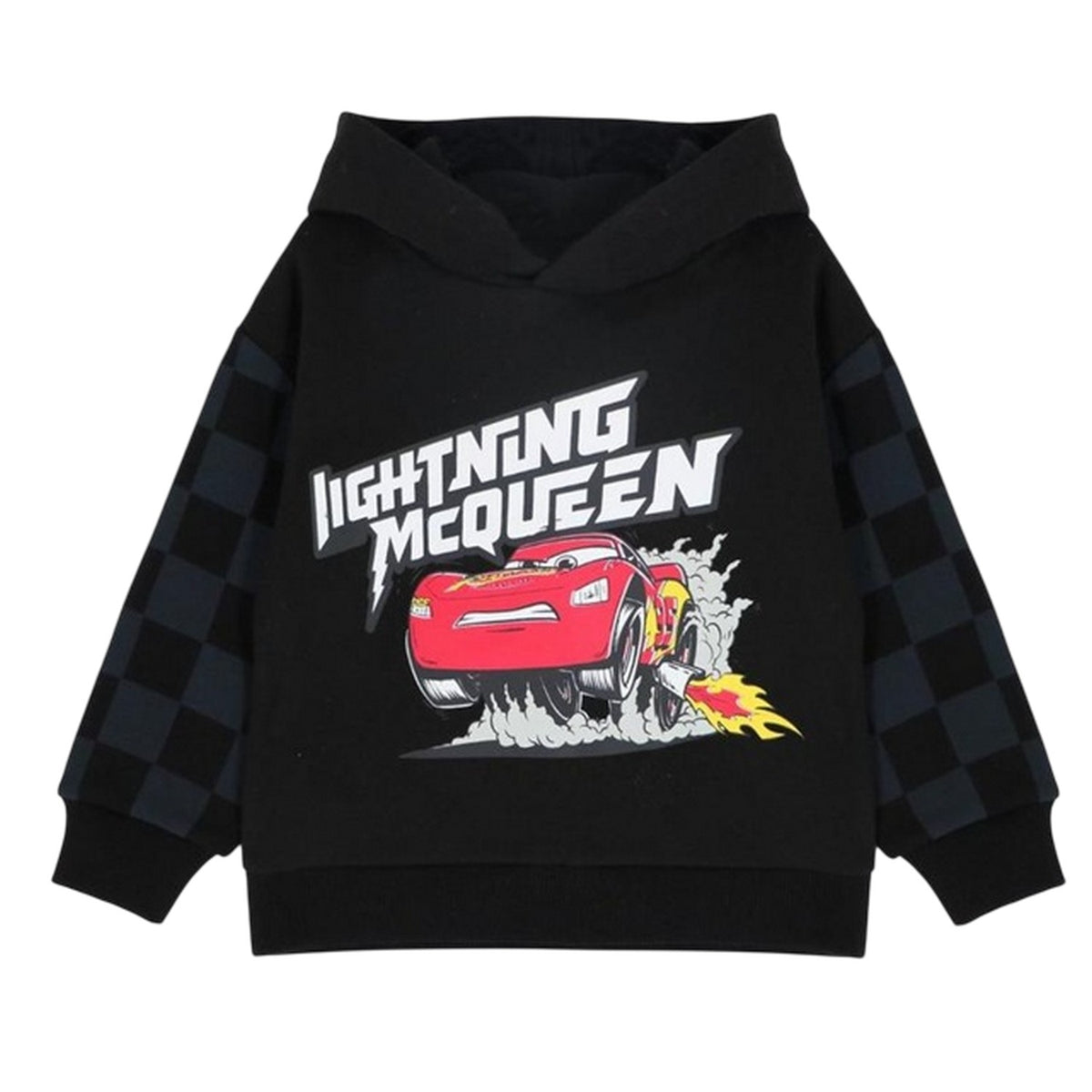 Black - Front - Lightning Baby Lightning McQueen Cotton Hoodie