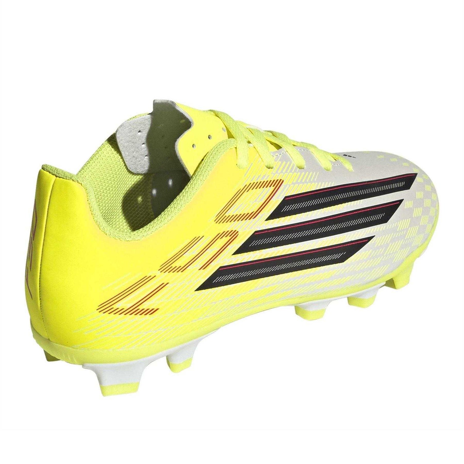 Solar Yellow - Back - Adidas Childrens-Kids F50 Club Firm Ground Football Boots