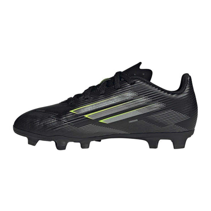 Black-Lemon - Side - Adidas Childrens-Kids F50 Club Firm Ground Football Boots
