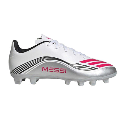White-Red - Front - Adidas Childrens-Kids F50 Club Firm Ground Football Boots